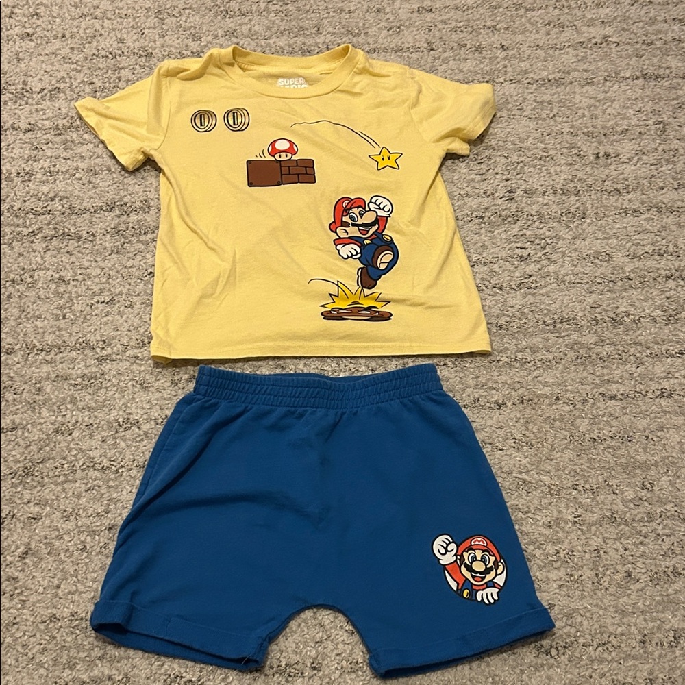 Super Mario Shorts and Tee Set Size 5T